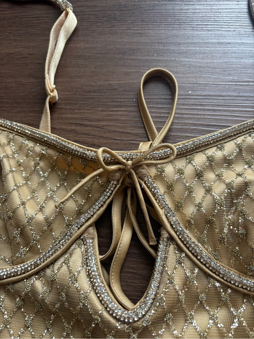For Love and Lemons Glitter Slip Dress Gold - Picture 7 of 10